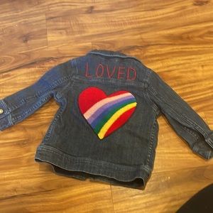 Hanna andersson Jean jacket with appliqué size 3